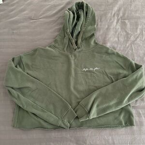 Cropped Olive Hoodie